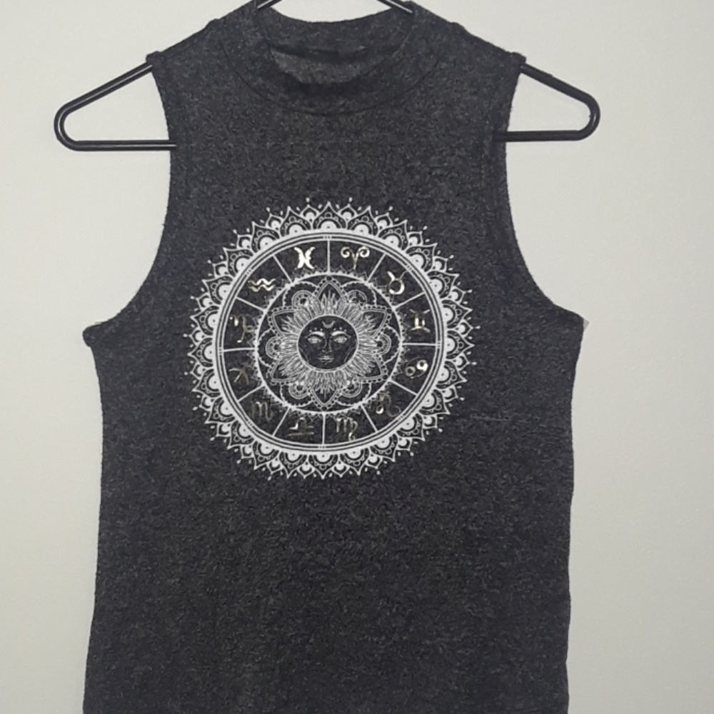 Grey Sleeveless blouse